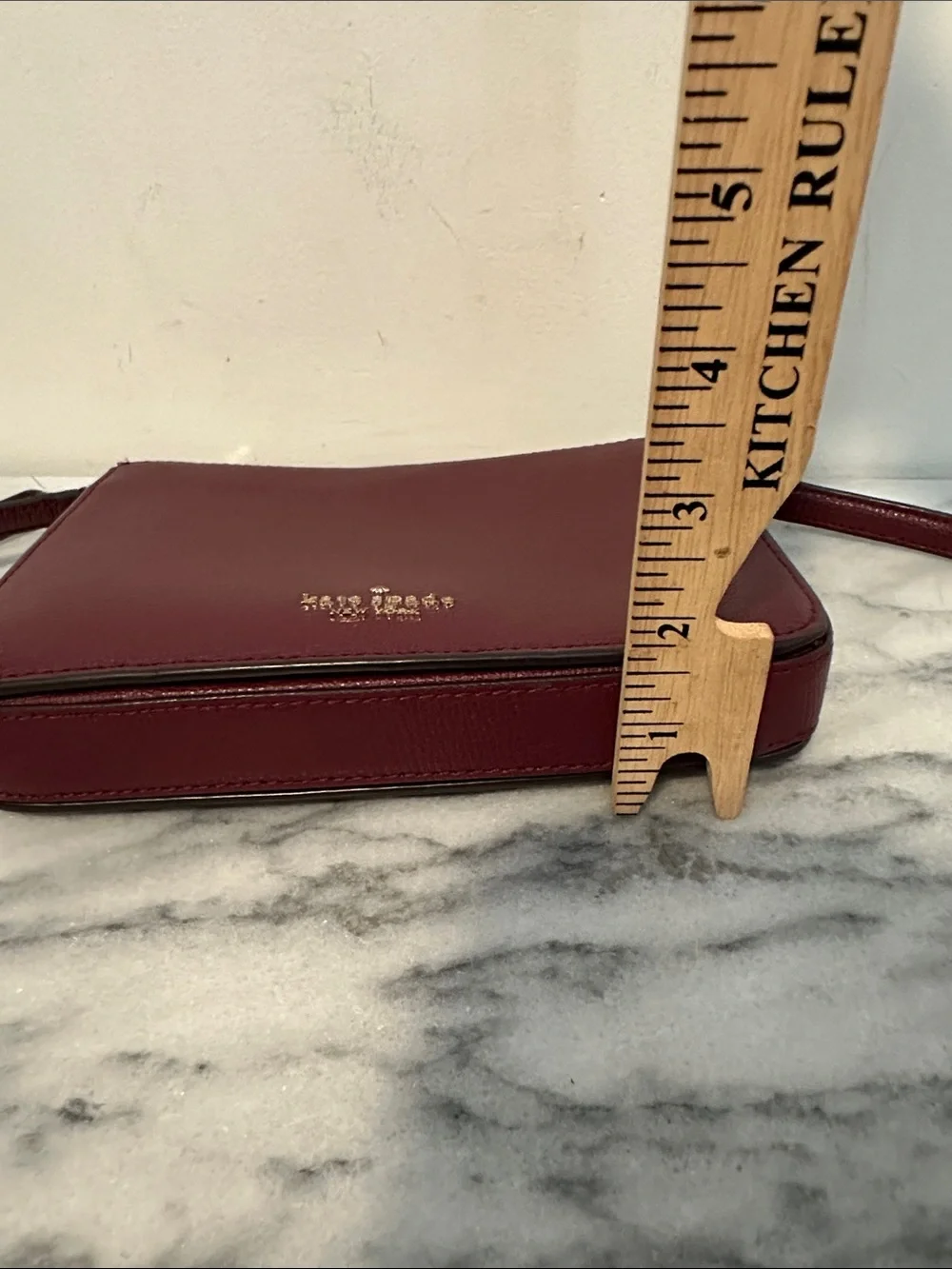 kate spade Burgundy Leather Crossbody with Adjustable Strap